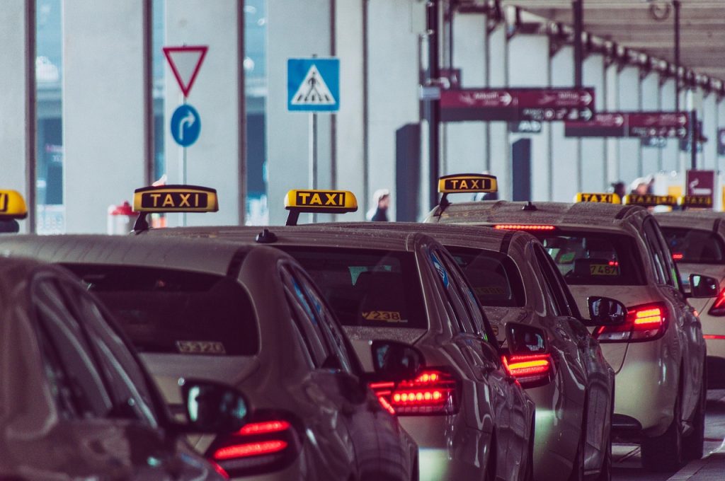 Taxis lined up